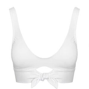 NWT Robin Piccone Women's Ava Knot Bikini Top in White Size Medium